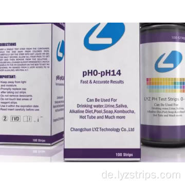 LYZ 100-Streifen alkalischer pH-Doppel-Teststreifen